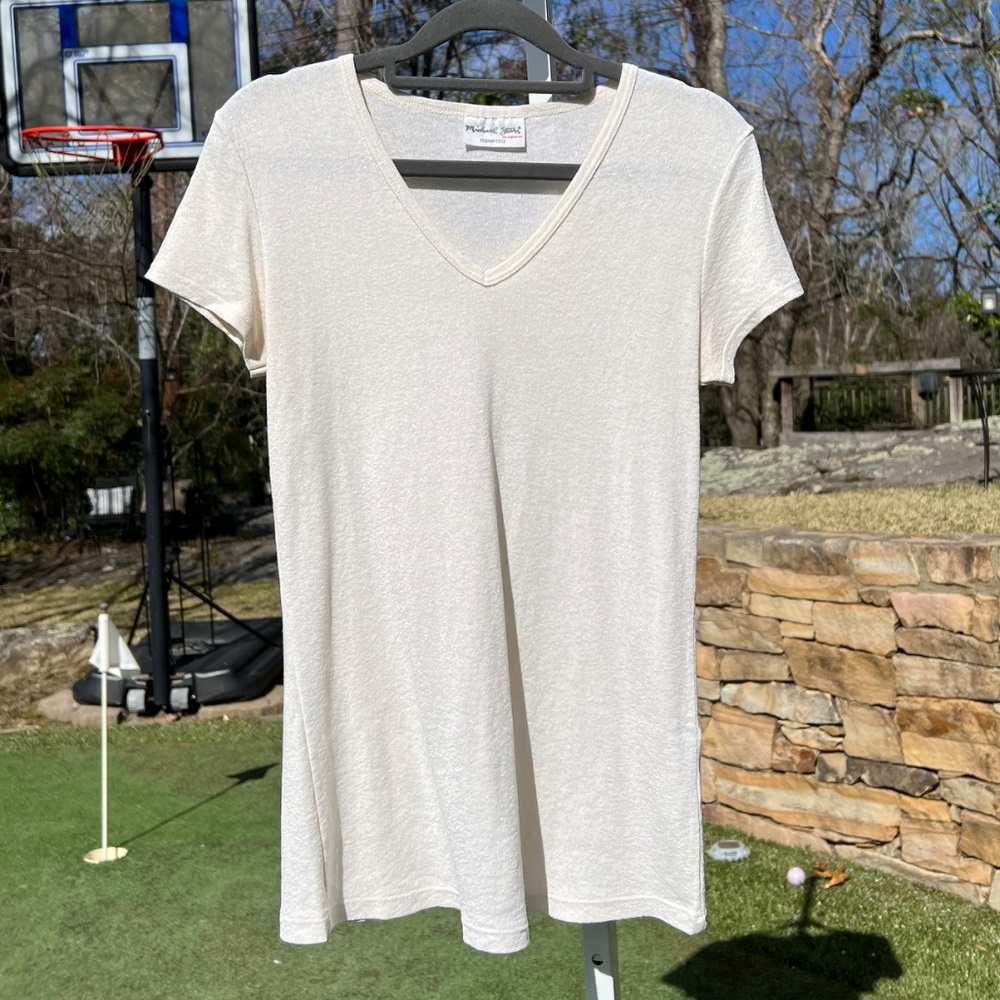 Michael Stars Shine Maternity Cream Short-Sleeve Shirt